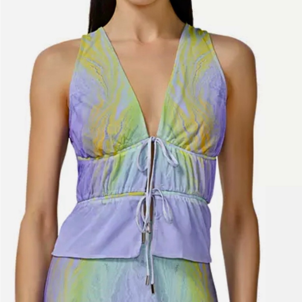 AFRM Pastel Tie-Front Tank Top